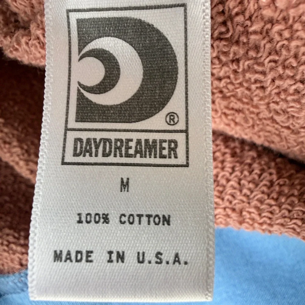 Evereve Daydreamer Stripe Vintage Sweatshirt Womens M Pink Blue Raglan Cotton - Picture 9 of 12